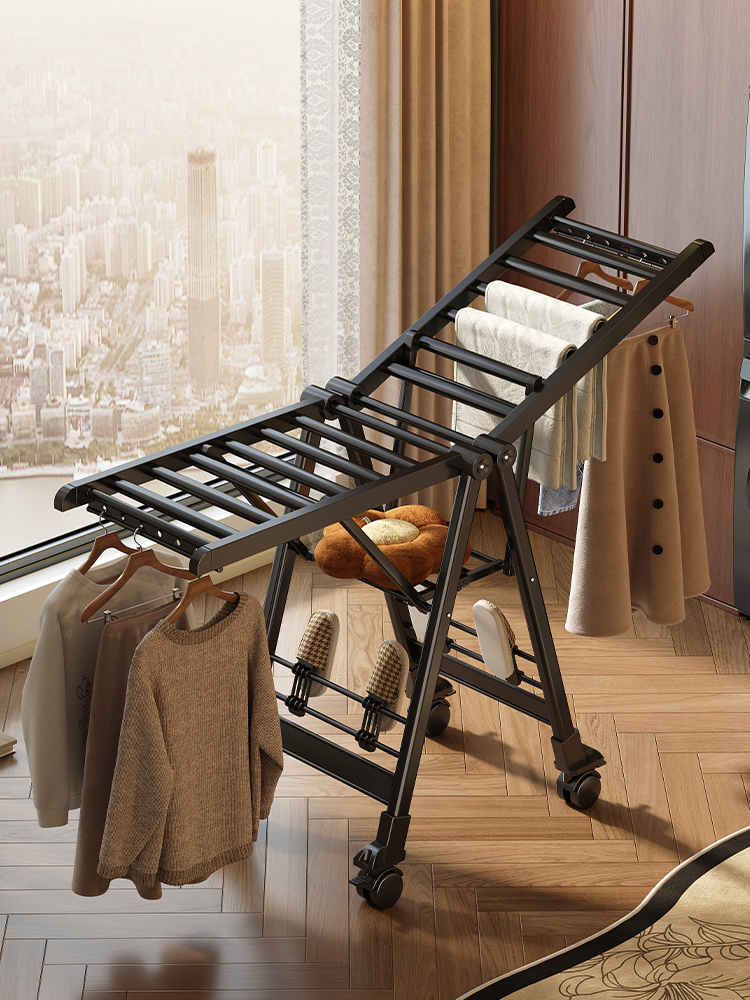 Merida可折叠晾衣架家用铝合金落地式晾衣架室内阳台晾衣架晾衣架