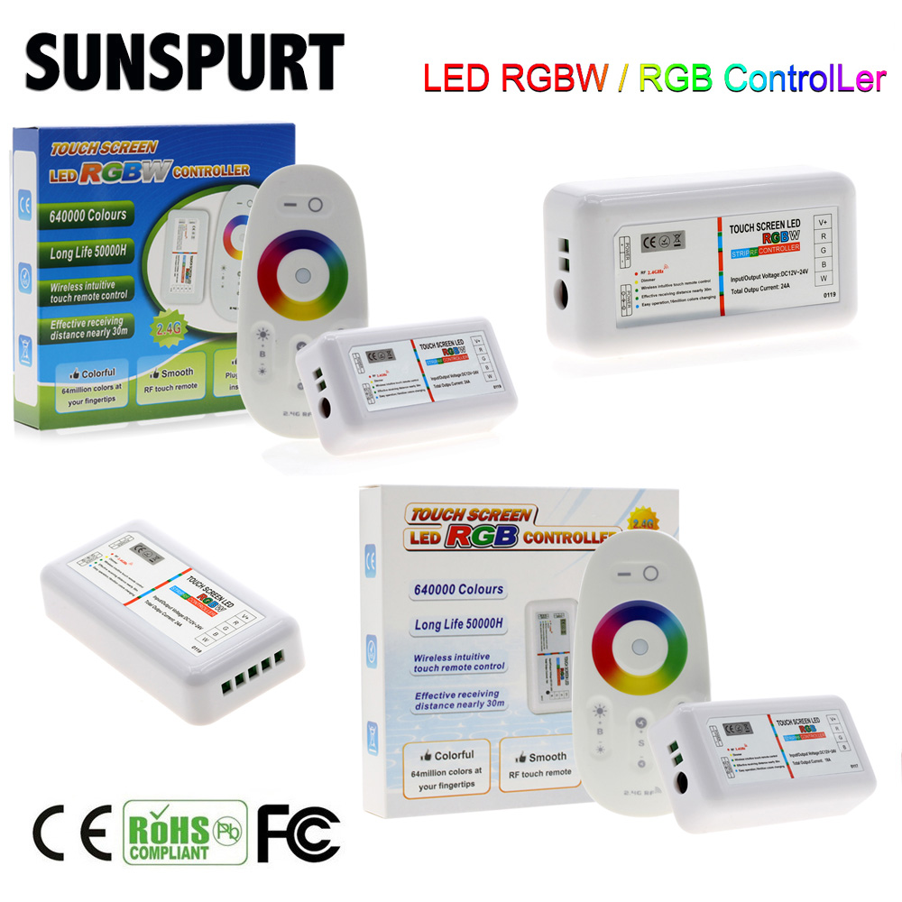 LED触摸RF2.4G无线调光器RGB/RGBW/RGBCCT12V灯带24V灯条控制器CE