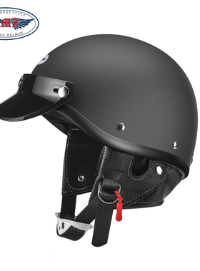 微瑕疵AMZ摩托车头盔男女803款哈雷机车电动车半盔夏季3C认证瓢盔