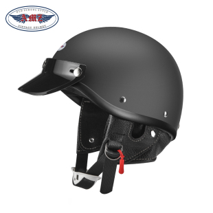 微瑕疵AMZ摩托车头盔男女803款 3C认证瓢盔 哈雷机车电动车半盔夏季