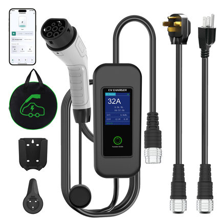 自动识别转换32A16A美规标准插头切换便携式家用欧标充电枪7kw新