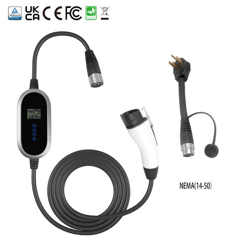 美标 J1772便携式充电枪SAE宝马/奥迪专用5米 户外防水充电器