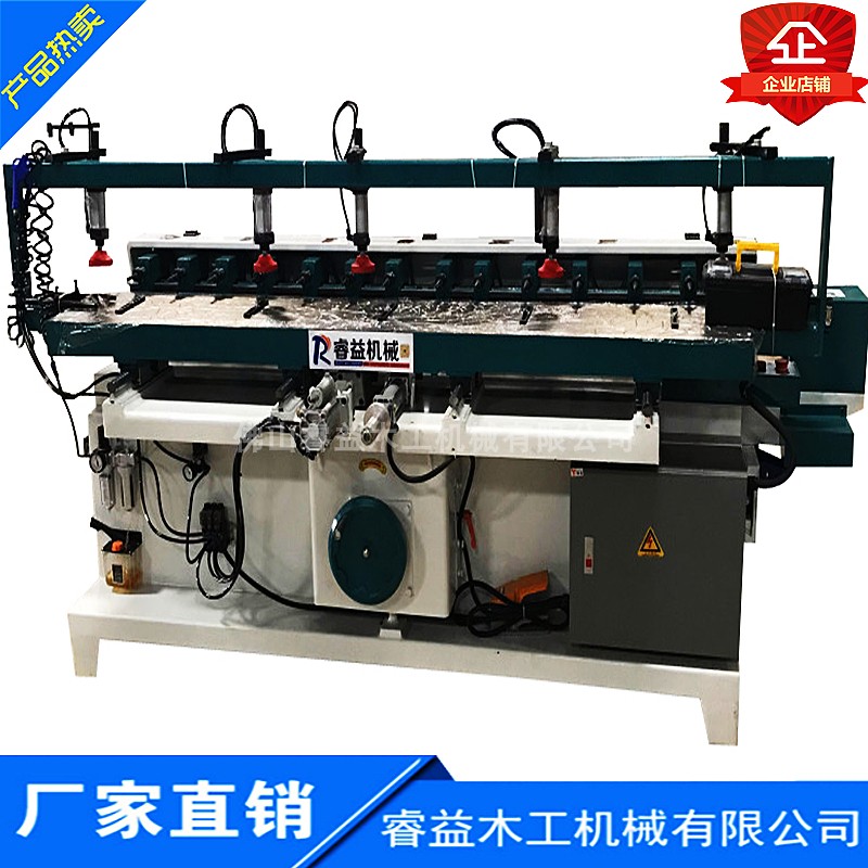 木工机械铣槽机睿益mzx-506木工气动多轴铣槽机半自动婴儿床铣眼