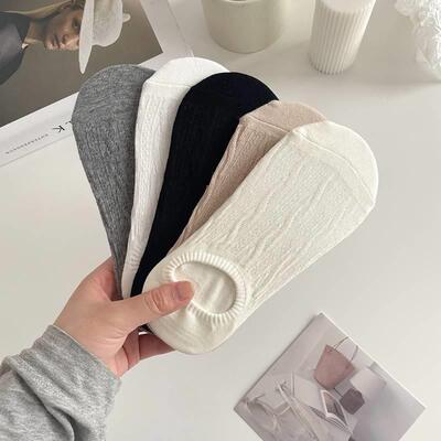 袜子女春夏季薄款船袜纯棉吸汗透气网眼隐形袜硅胶防滑不掉跟女士