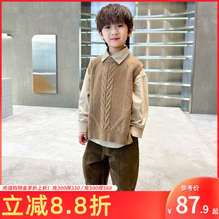 2026儿童春秋季 男童套装 秋装 新款 三件套洋气潮 学院衣服中大童韩版