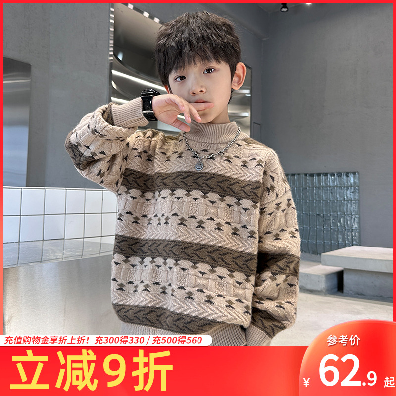 巧米兔男童半高领毛衣冬款