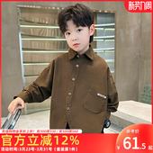 衬衣男孩潮流儿童中大童学院风 2026新款 男童春秋长袖 设计感衬衫