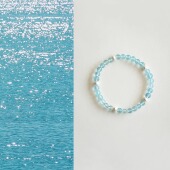 QIANTAO「薄荷」原创天然冰川海蓝宝手串女天然淡水珍珠手链礼物