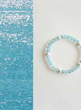 QIANTAO原创天然冰川海蓝宝手串