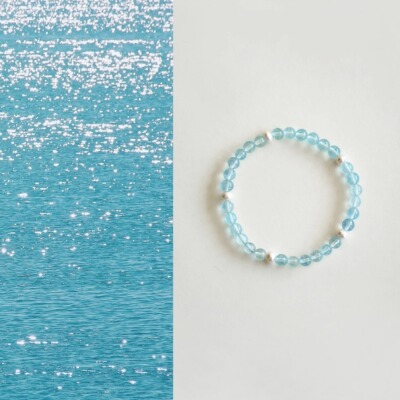 QIANTAO原创天然冰川海蓝宝手串