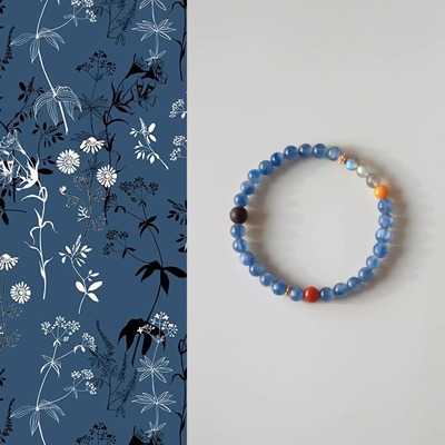 蓝花楹原创天然水晶玛瑙手链