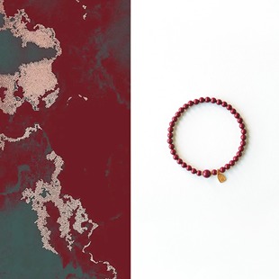 QIANTAO「纳福」天然朱砂紫金砂手串好运手链本命年情侣礼物