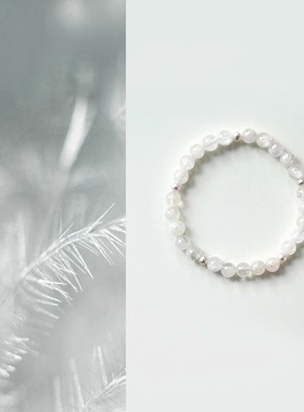 QIANTAO「霜降」稳定情绪中式天然雪花幽灵水晶手串招财女生礼物