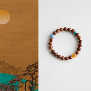 QIANTAO「松山月」新中式天然库克菩提多宝手串净心护身情侣礼物