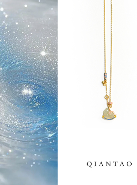 QIANTAO「瑞马跃金」原创银镀金马上有钱吊坠项链女生锁骨链礼物