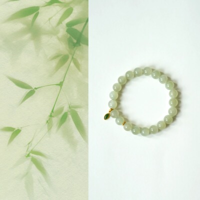 QIANTAO「青丝」原创新中式天然晴水和田玉手串女生文艺手链礼物