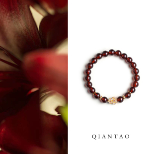 QIANTAO原创「丰宁」6a级高品天然石榴石手串本命年女生手链礼物