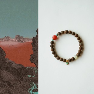 QIANTAO「晚声籁」新中式 天然芽庄奇楠沉水黑油沉香手串情侣礼物