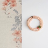 QIANTAO「甜花酪」原创双圈天然粉玉髓南红手串和田玉手链礼物