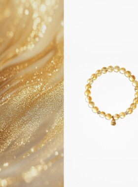 QIANTAO「怀金」原创天然招财黄水晶手串转运黄阿赛情侣好运手链