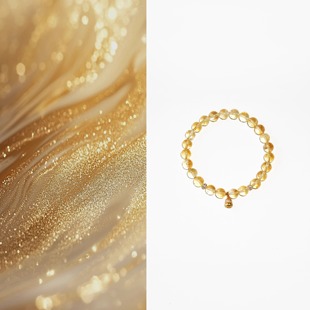 QIANTAO「怀金」原创天然招财黄水晶手串转运黄阿赛情侣好运手链