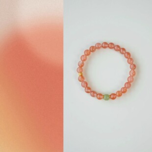 QIANTAO「荔椿」原创中式纯天然冰飘南红和田玉手串女生手链礼物