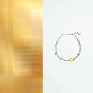 QIANTAO「叙秋」原创天然高净体黄水晶淡水珍珠银手链女招财礼物