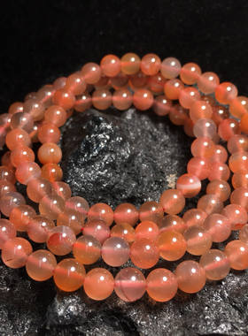 天然冰飘南红手串小颗粒南红玛瑙手链6mm多圈项链女款黑冻小清新