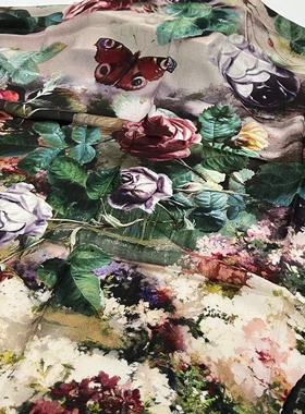 1米羊绒蕾丝边方巾-无人区的玫瑰  95cm丝巾