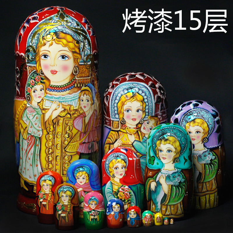 滿洲里烤漆俄羅斯套娃工藝木擺件