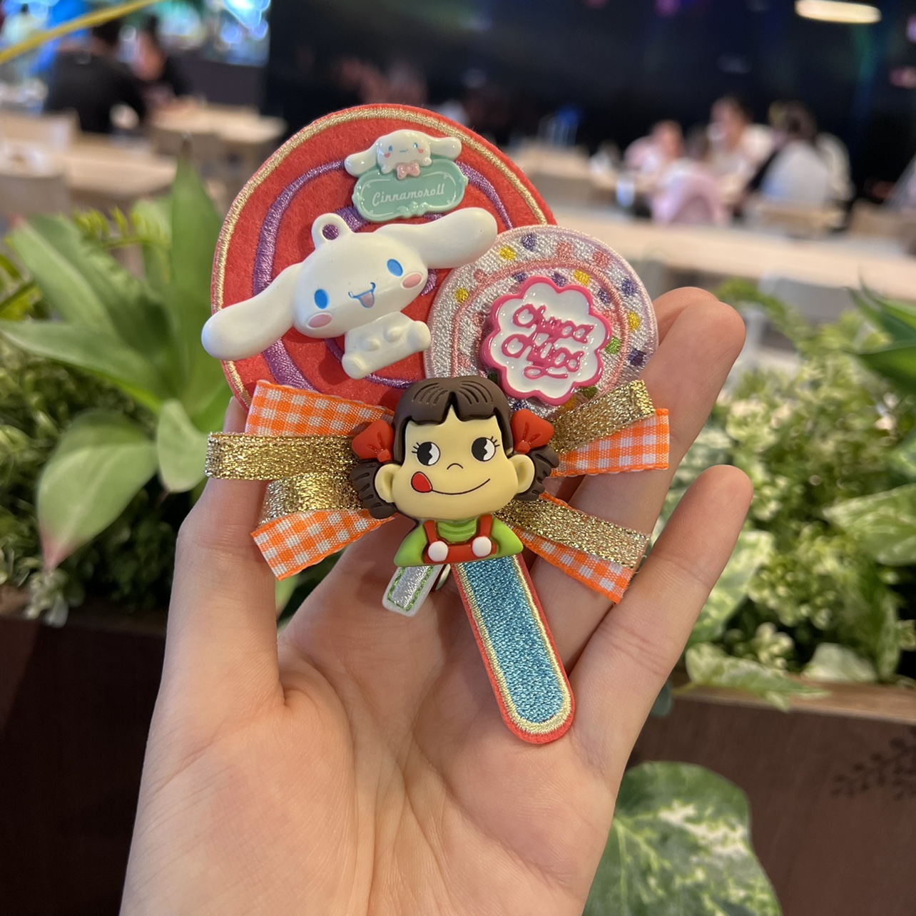 牛奶妹妹棒棒糖大号贴布胸针