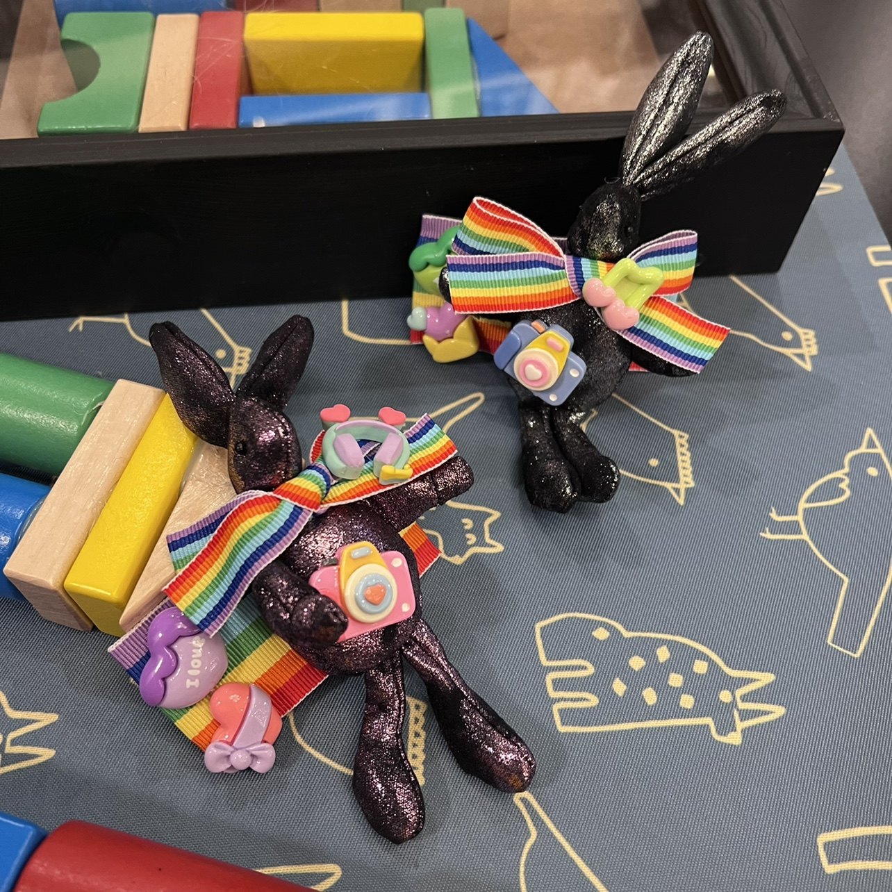 日韩卡通可爱长耳朵兔子枪黑亮面掰掰夹彩虹色发夹女生侧边刘海夹,饰品/流行首饰/时尚饰品新,发饰,淘宝优惠券,粉丝福利购,淘宝优惠卷