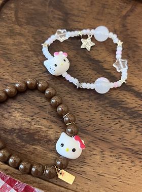 复古新中式Kitty猫串珠手链
