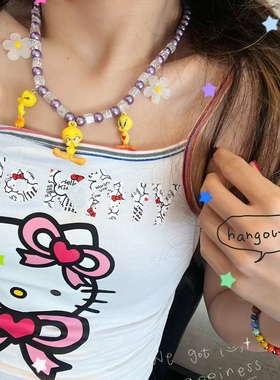 崔弟小黄鸭网红卡通短项链