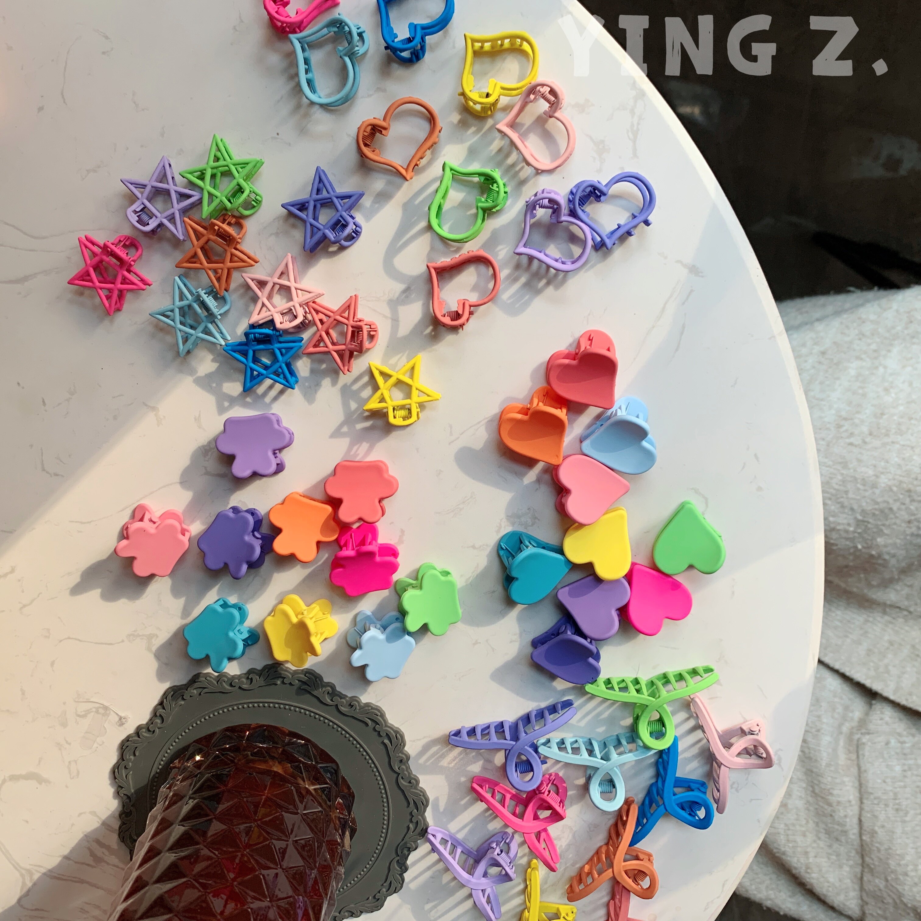 韩国早春糖果彩色小抓夹星星爱心发夹可爱少女头饰女孩发饰刘海夹