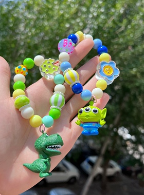卡通三眼仔串珠手链网红