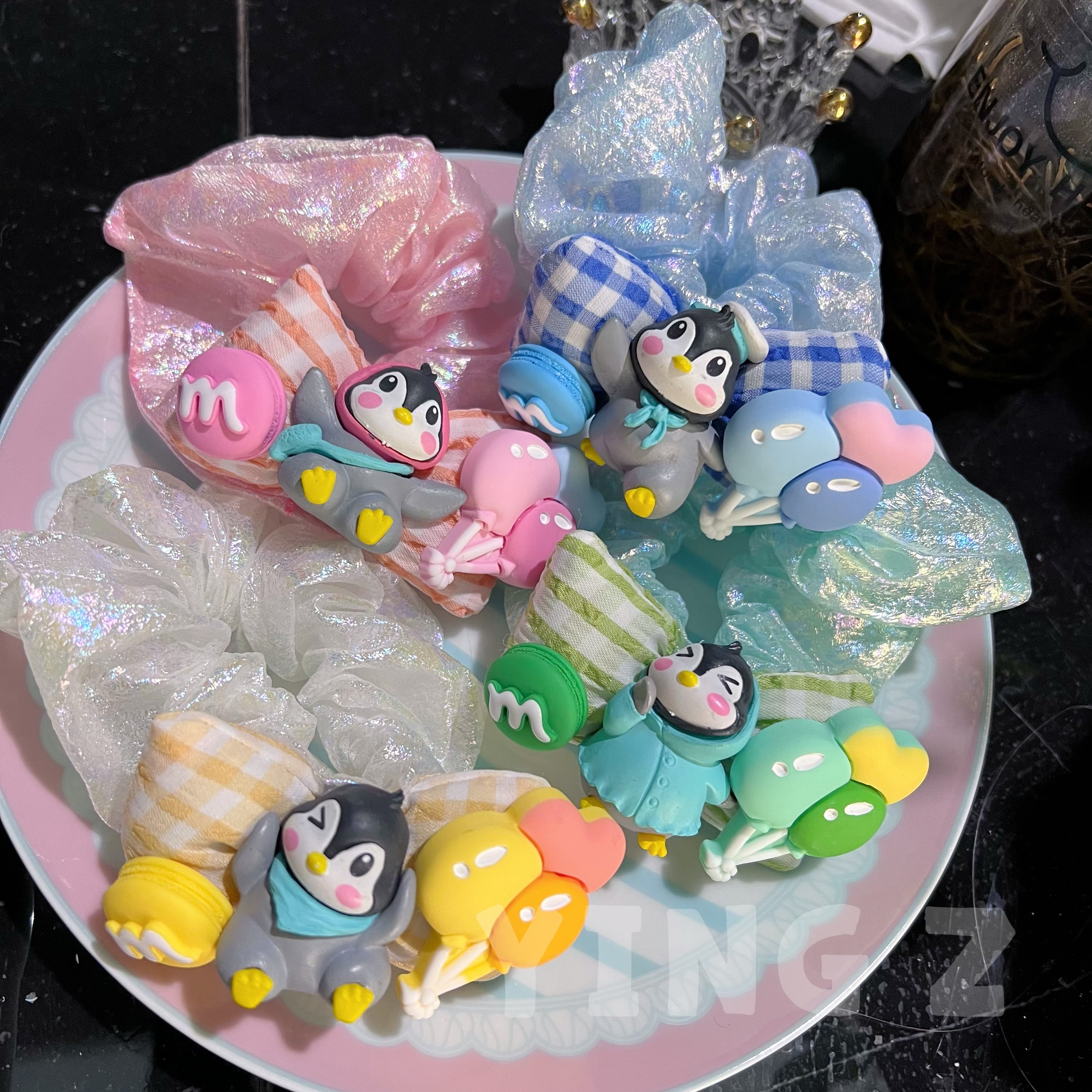 日韩可爱卡通小企鹅少女心人鱼姬夏季大肠圈公仔蝴蝶结彩色发饰,饰品/流行首饰/时尚饰品新,发饰,淘宝优惠券,粉丝福利购,淘宝优惠卷