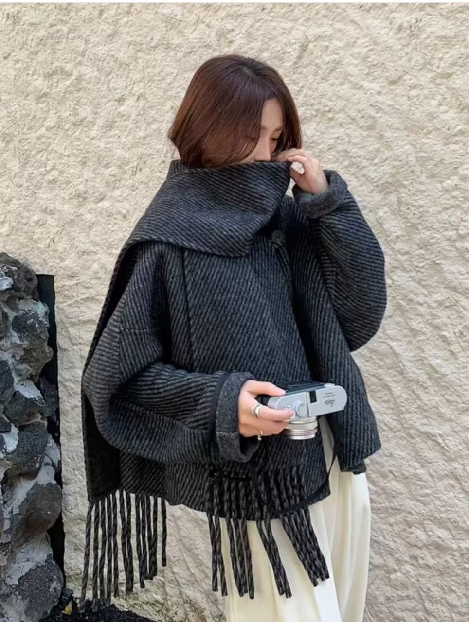 2025新款韩版宽松显瘦百搭毛呢外套女短款小个子呢子大衣