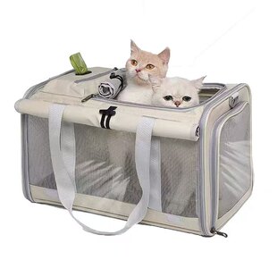 大号两只猫咪狗狗大容量手提宠物外带包猫笼子 猫包外出便携透气装