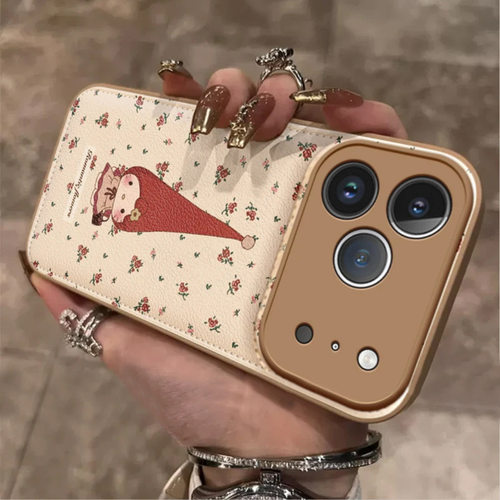 碎花凯蒂适用苹果17pro手机壳iphone16pm皮纹15个性14plus防摔1