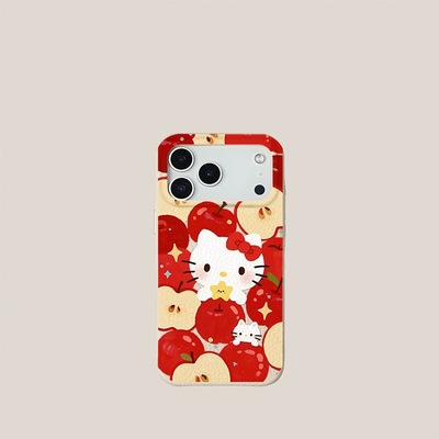 满屏苹果凯蒂适用于苹果17pro手机壳16proma x软胶13p仿皮12pro卡