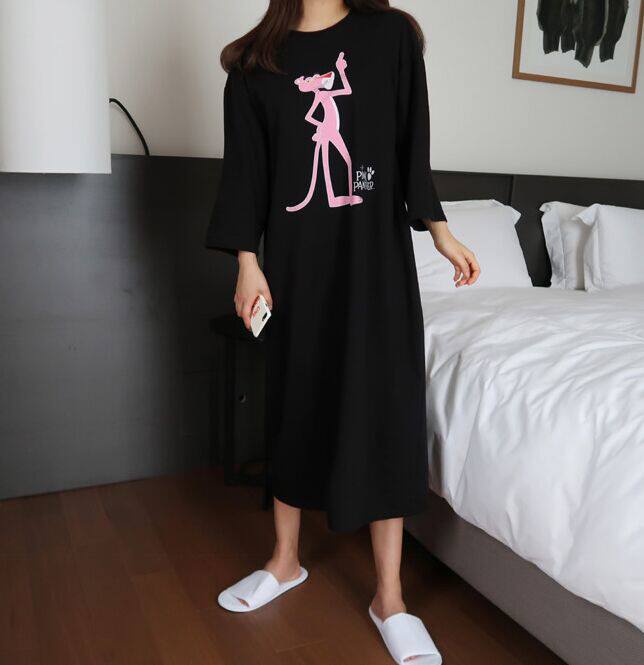 the republic of korea ulzzang Autumn new pattern leisure time lovely pink Panther printing Easy pure cotton have more cash than can be accounted for Nightdressin the Lingerie/Men's underwear/Tracksuit , Lingerie  category - from Buy2taobao.com to provide professional Taobao agent buy service