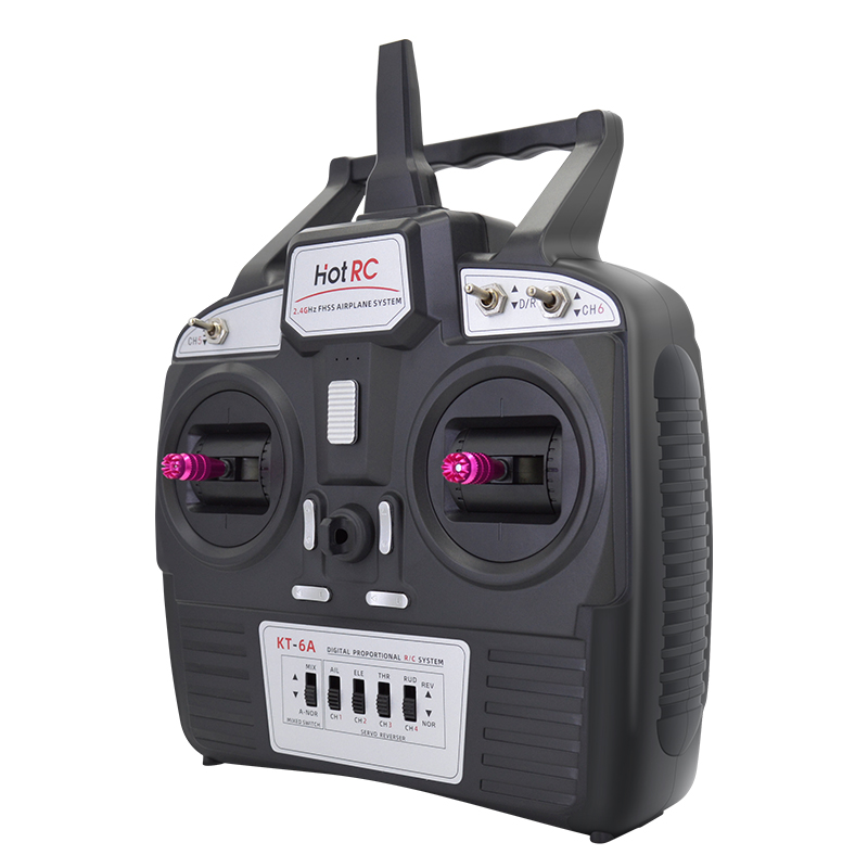 hotrc kt-6a航模遥控器6通道2.4g 固定翼 三角翼多轴车船遥控飞机