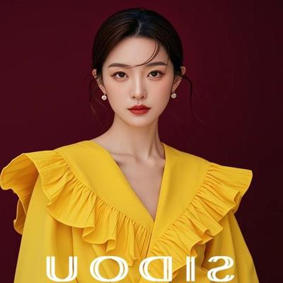 专柜撤回早春季新款服装上衣设计感小众法式黄色荷叶领长袖衬衫女