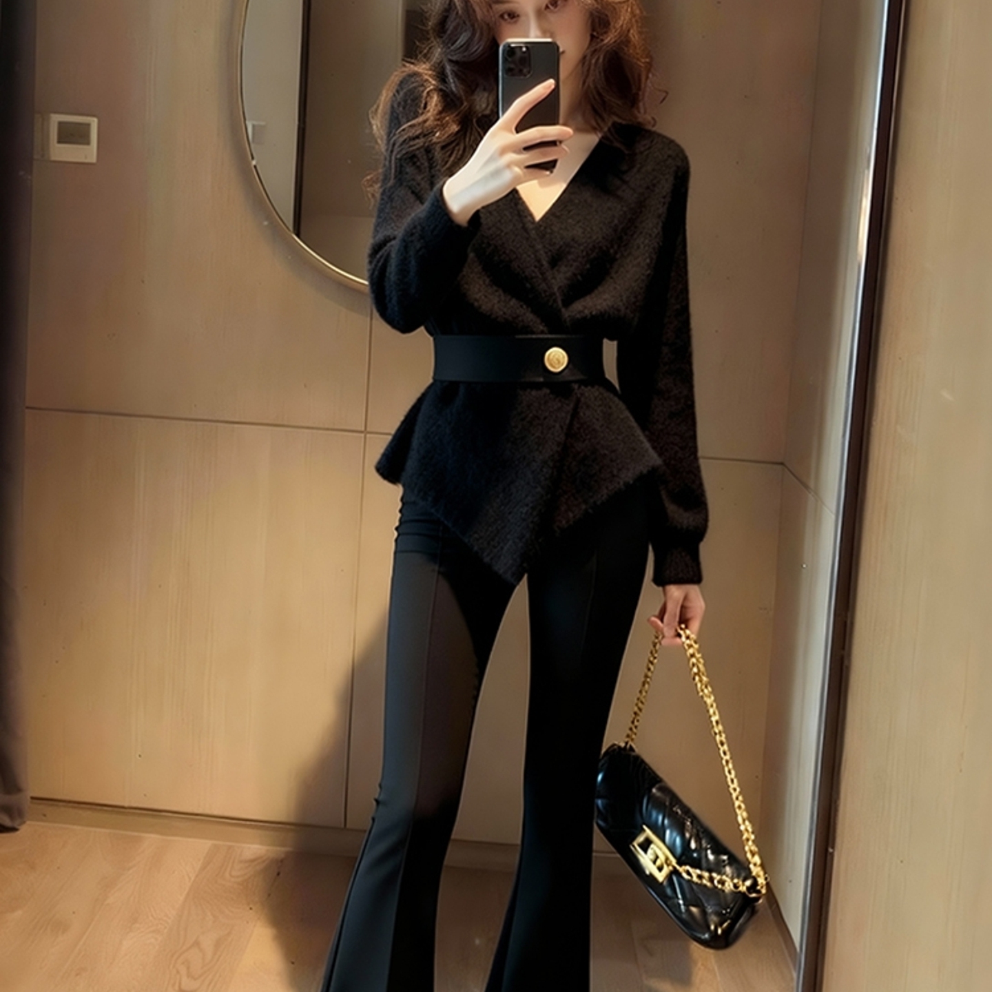 外贸撤回毛衣女款独特超好看气质名媛收腰小香风灰色针织外套秋冬