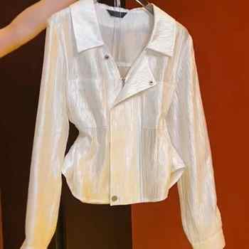 专柜撤回新款绝美小上衣冷淡系轻奢高级感独特别致白色缎面衬衫秋