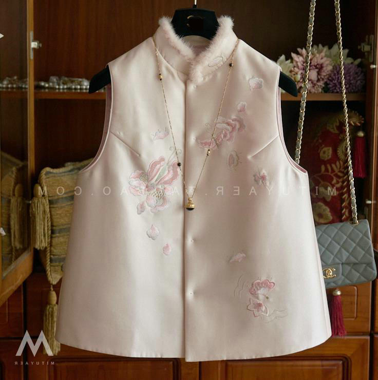 重工轻中式立领背心马甲