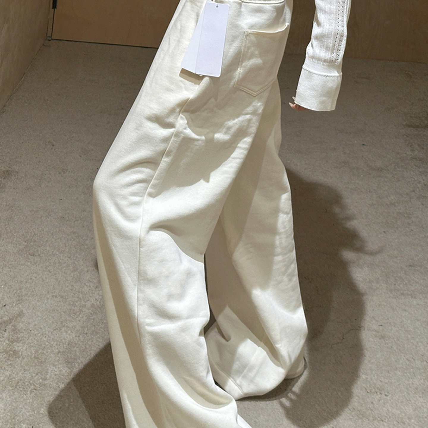 外贸撤回休闲宽松慵懒风韩系松弛感白色裤子女新款今年流行爆款