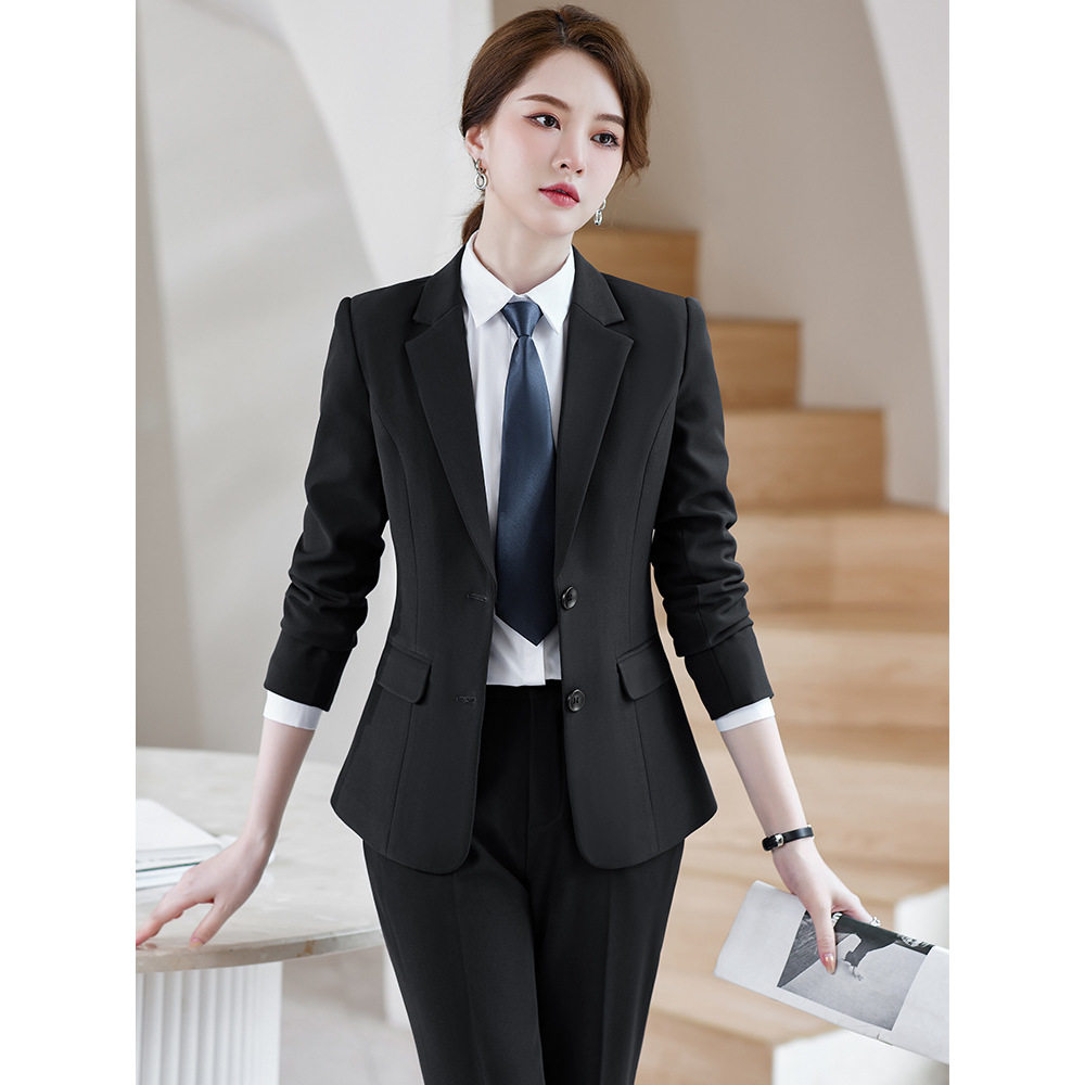 职业西装套装女士黑色西服套裤酒职业女裤套装