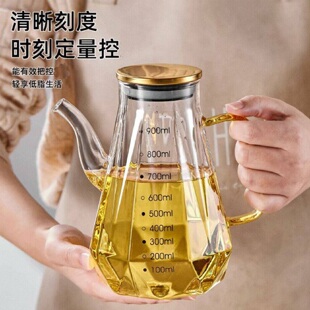 家用酒壶高档玻璃白酒瓶专用带刻度酒瓶子空瓶男一斤装 可加热酒具